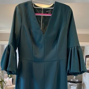 Maggy London teal Dress with puff sleeve